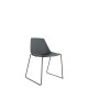 Polypropylene Shell Chair Black Steel Skid Frame